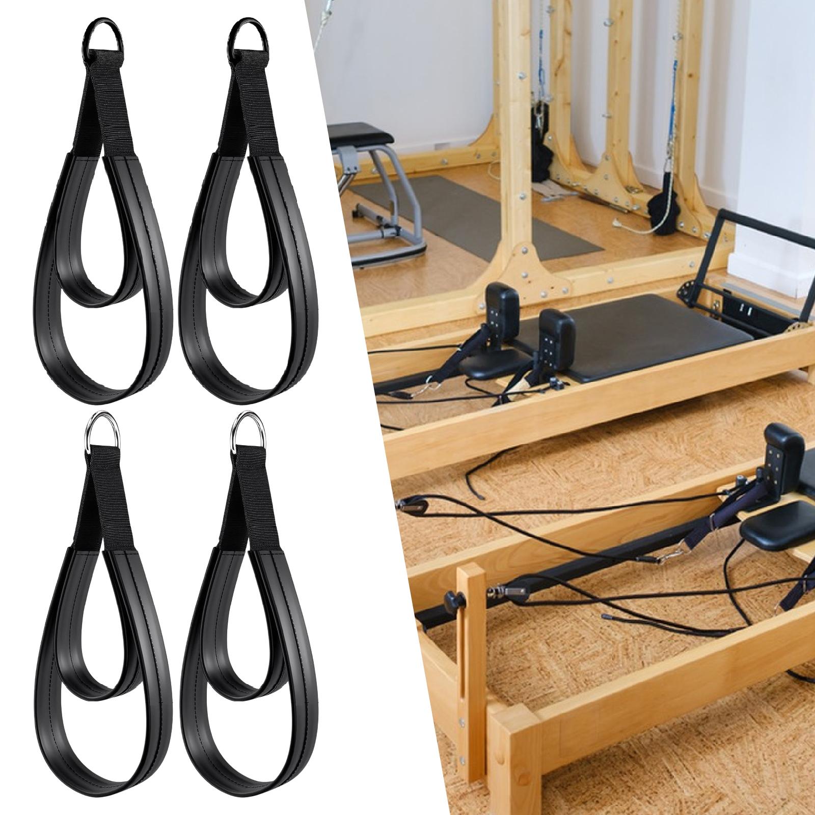 Yoga Fitness Pilates Reformer - 2 x D-Ringe, Riemengriff, multifunktionale Pilates-Doppelschlaufenriemen