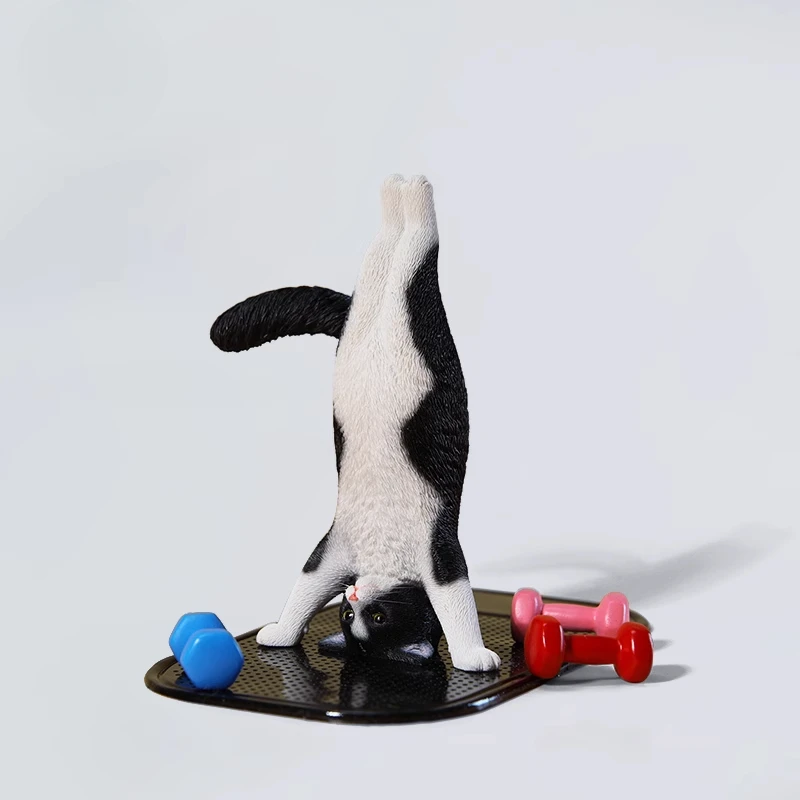 Yoga Fitness Model - 1/6 Yoga-Katzenmodell, Simulations-Fitness-Katzenpuppe, kreatives kleines Ornament,