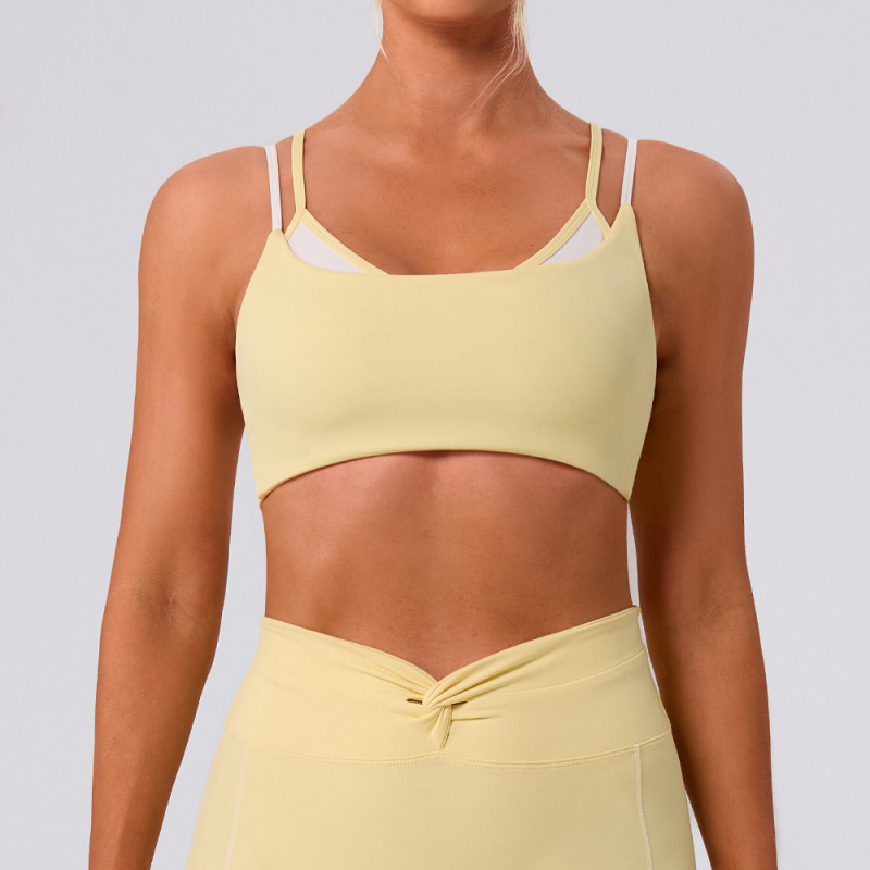 Yoga Blocks - Neues Damen-Mode-Streetwear-Fitness-Top im Sportstil, Fake-Two-Piece, Farbblock-Camisole,