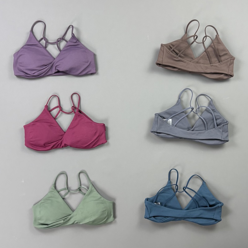 Yoga Fitness Body - Vision Damen Sport-BH V-Ausschnitt Gedrehte Vorderseite