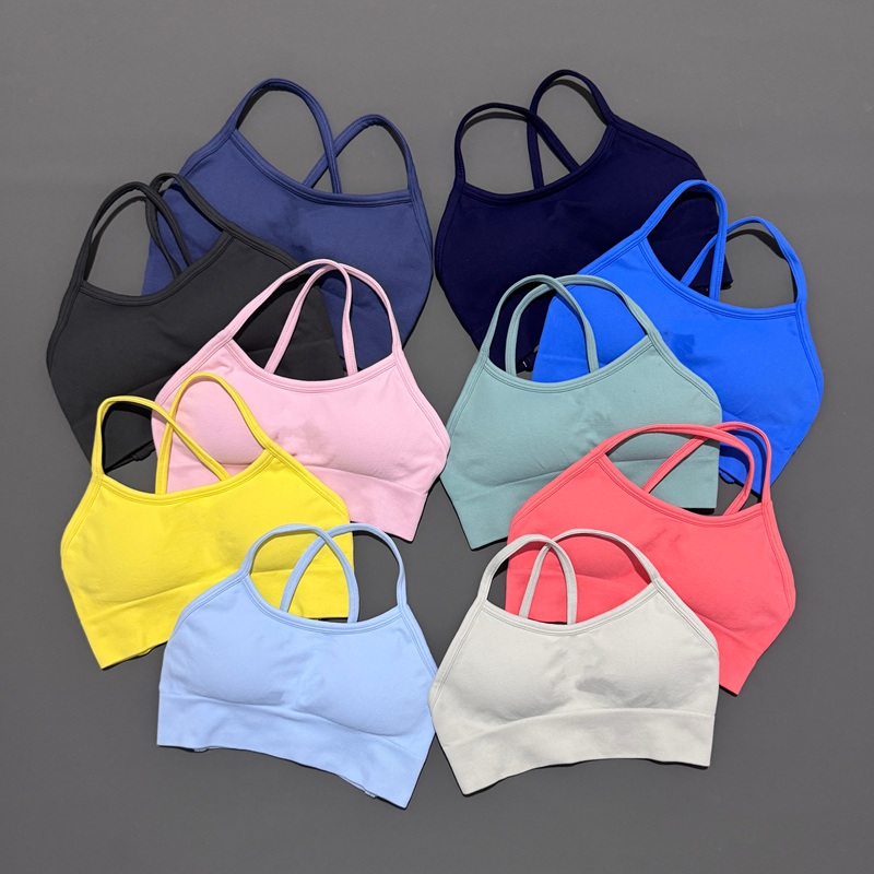 Yoga Fitness Body - Histello rückenfreier Sport-BH für Damen, nahtlos,