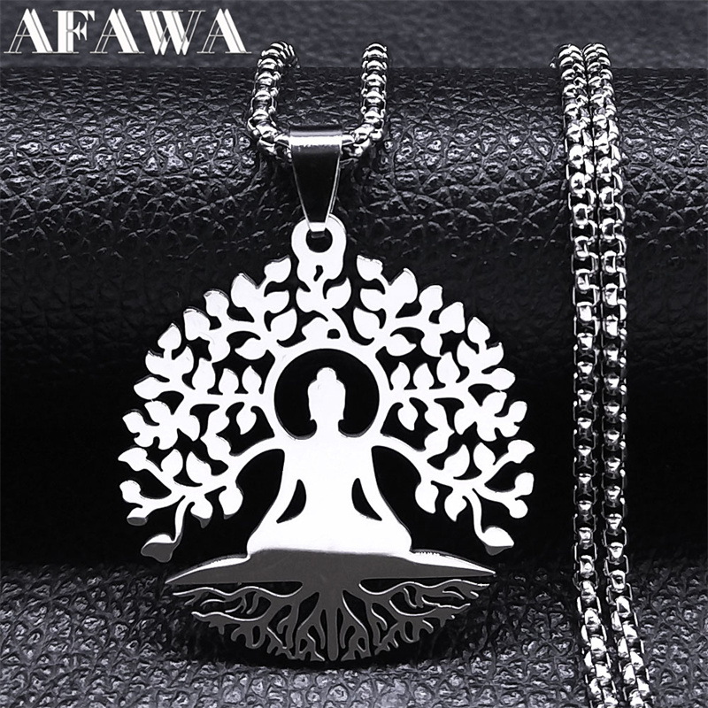 Yoga Fitness Model - Buddhismus Meditation Buddha Yoga Anhänger Halskette