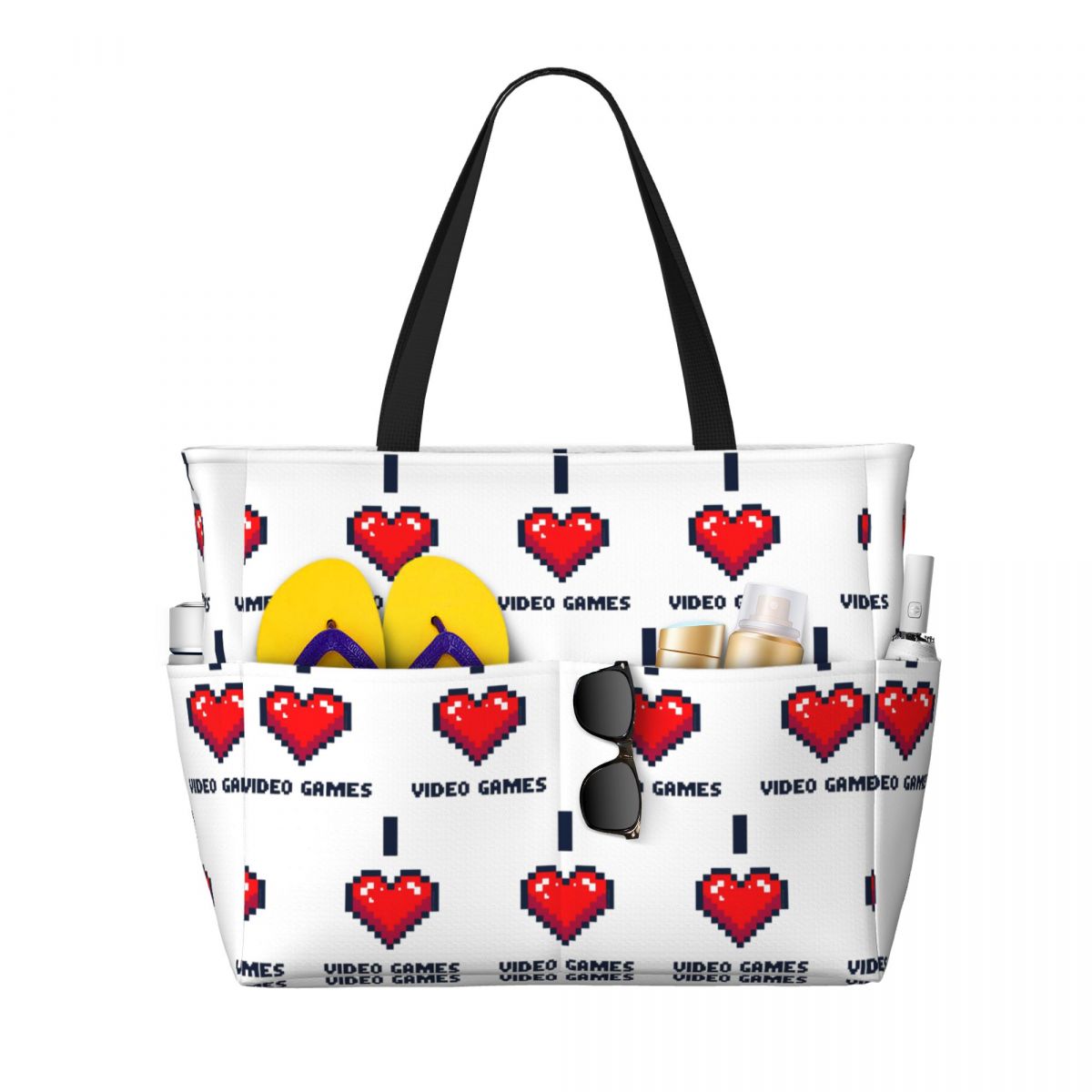 Yoga Fitness Video - I Heart Video Games Strandtasche, Sporttasche,